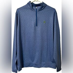 ⛳️ Peter Millar Men’s Oakmont Country Club 1/4 Zip Golf Pullover - L - Navy Blue